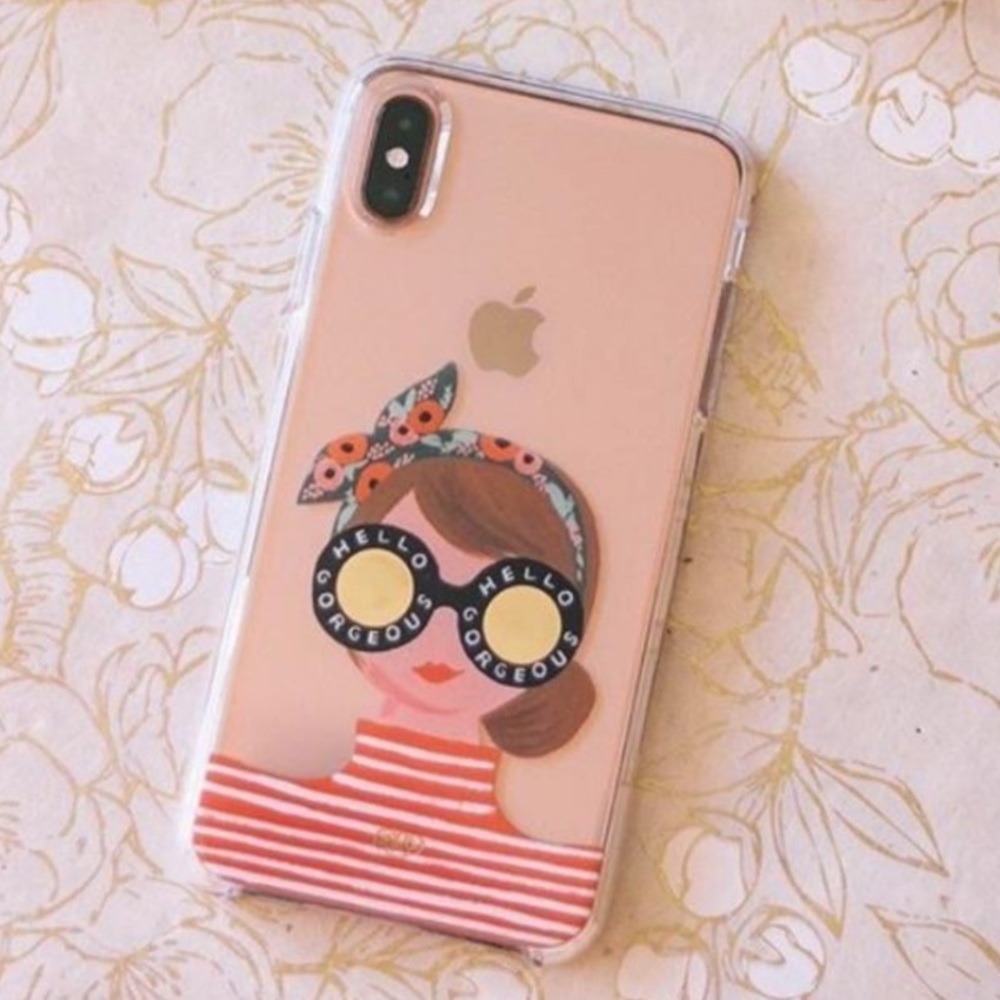 Rifle Paper Company Hello Gorgeous Girl Mod Glasses IPhone X XS Phone Case